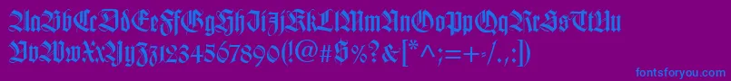 TudorSsiBold Font – Blue Fonts on Purple Background