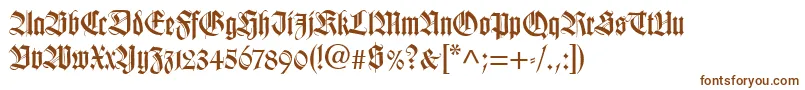 TudorSsiBold-Schriftart – Braune Schriften auf weißem Hintergrund