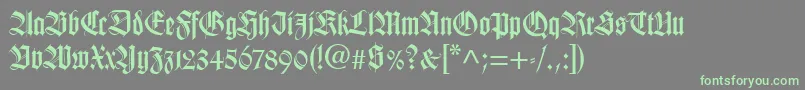 Fonte TudorSsiBold – fontes verdes em um fundo cinza