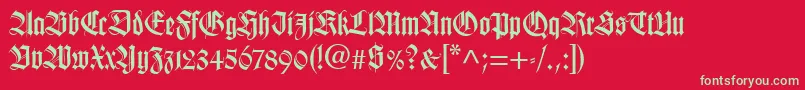 TudorSsiBold Font – Green Fonts on Red Background