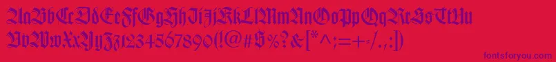 TudorSsiBold Font – Purple Fonts on Red Background