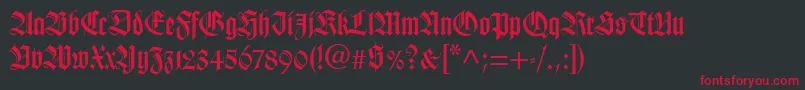 TudorSsiBold Font – Red Fonts on Black Background