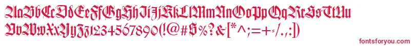 TudorSsiBold Font – Red Fonts on White Background