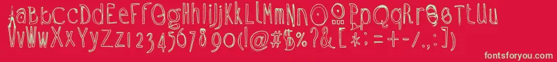 フォントRamon – 赤い背景に緑の文字