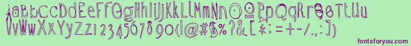 Ramon Font – Purple Fonts on Green Background