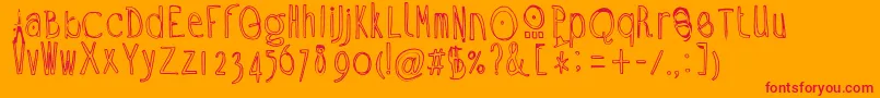 Ramon Font – Red Fonts on Orange Background