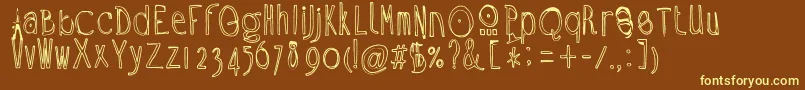 Ramon-fontti – keltaiset fontit ruskealla taustalla