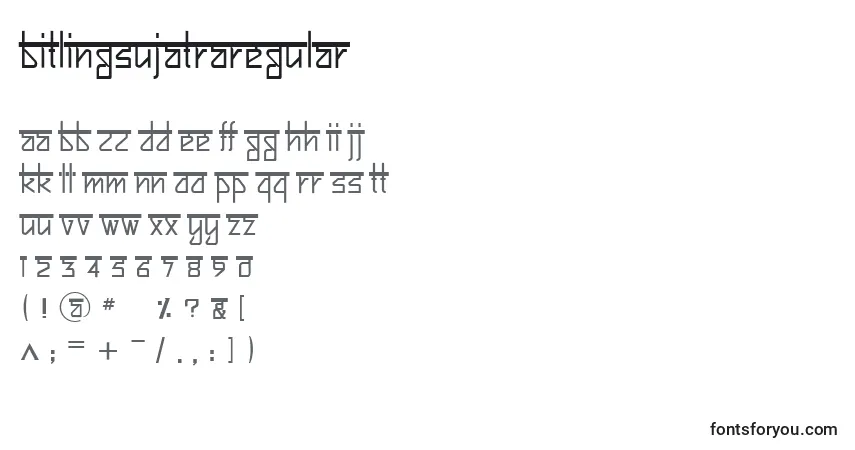 A fonte BitlingsujatraRegular – alfabeto, números, caracteres especiais
