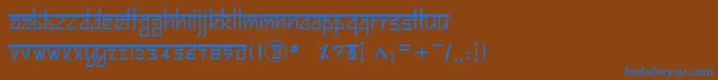 BitlingsujatraRegular-Schriftart – Blaue Schriften auf braunem Hintergrund