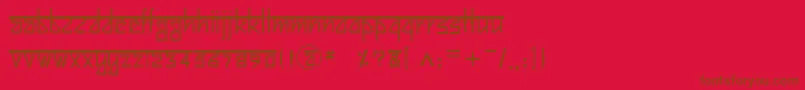BitlingsujatraRegular-Schriftart – Braune Schriften auf rotem Hintergrund