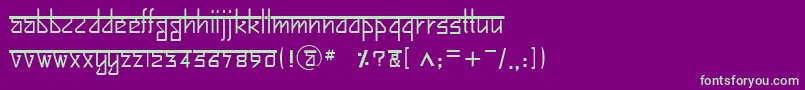 BitlingsujatraRegular-fontti – vihreät fontit violetilla taustalla