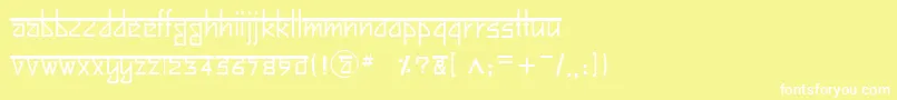 BitlingsujatraRegular-Schriftart – Weiße Schriften auf gelbem Hintergrund