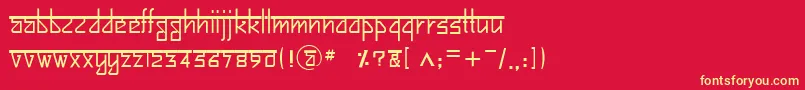 BitlingsujatraRegular-fontti – keltaiset fontit punaisella taustalla