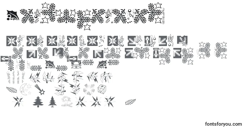 A fonte Xmasornament2 – alfabeto, números, caracteres especiais