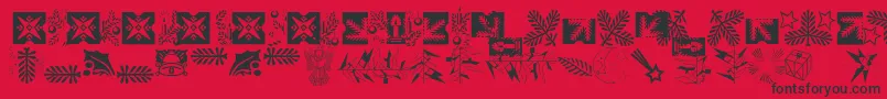 Fonte Xmasornament2 – fontes pretas em um fundo vermelho