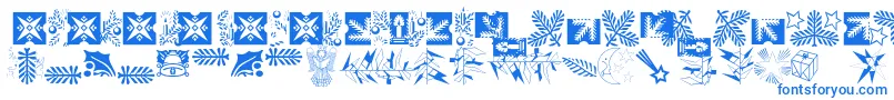 フォントXmasornament2 – 白い背景に青い文字