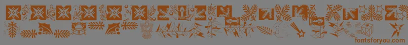 Xmasornament2 Font – Brown Fonts on Gray Background
