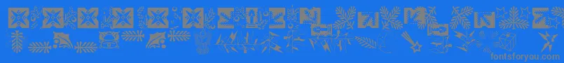 Xmasornament2 Font – Gray Fonts on Blue Background