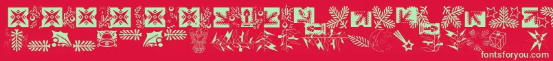 Fonte Xmasornament2 – fontes verdes em um fundo vermelho
