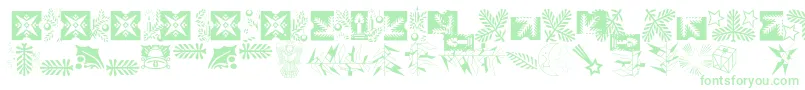 Fonte Xmasornament2 – fontes verdes em um fundo branco