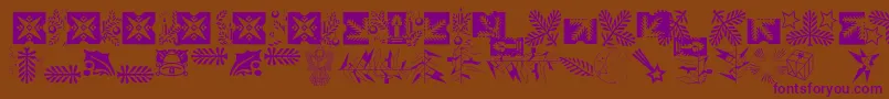 Xmasornament2-Schriftart – Violette Schriften auf braunem Hintergrund