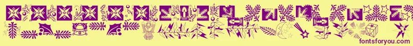fuente Xmasornament2 – Fuentes Moradas Sobre Fondo Amarillo