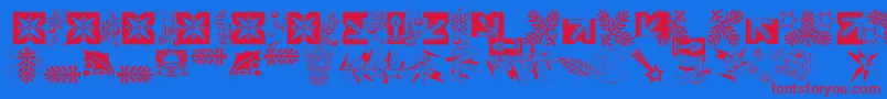 Xmasornament2 Font – Red Fonts on Blue Background
