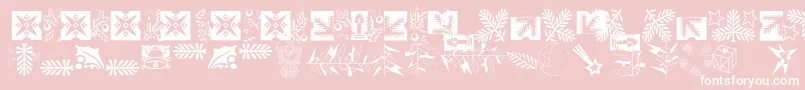 フォントXmasornament2 – ピンクの背景に白い文字