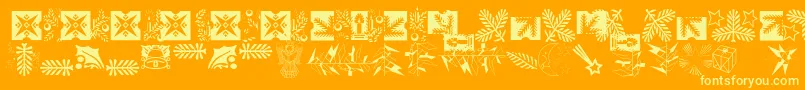 Fonte Xmasornament2 – fontes amarelas em um fundo laranja