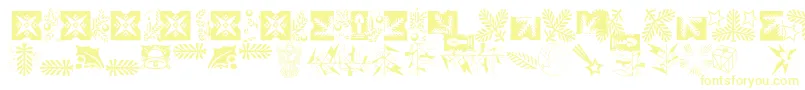 Xmasornament2-Schriftart – Gelbe Schriften auf weißem Hintergrund