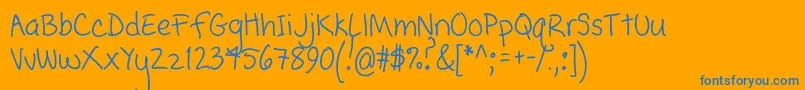 PopcornMountainCondensed Font – Blue Fonts on Orange Background