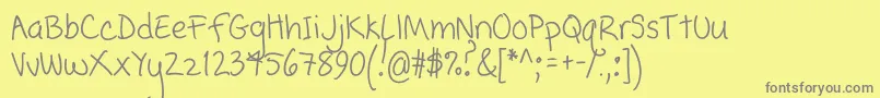 PopcornMountainCondensed-Schriftart – Graue Schriften auf gelbem Hintergrund