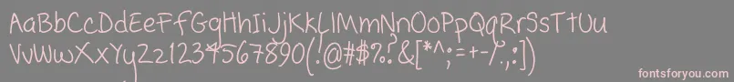 フォントPopcornMountainCondensed – 灰色の背景にピンクのフォント