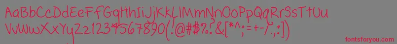 PopcornMountainCondensed Font – Red Fonts on Gray Background