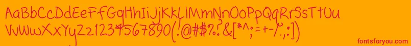 PopcornMountainCondensed Font – Red Fonts on Orange Background