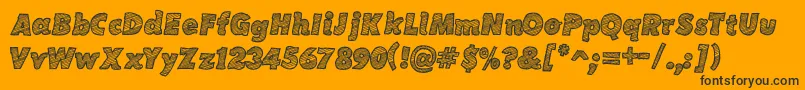 SketchCoursive Font – Black Fonts on Orange Background