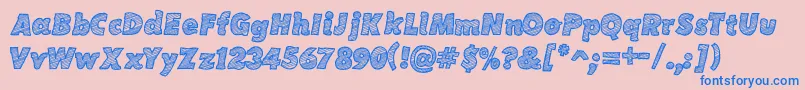 SketchCoursive Font – Blue Fonts on Pink Background