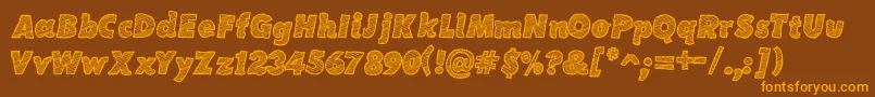 SketchCoursive Font – Orange Fonts on Brown Background