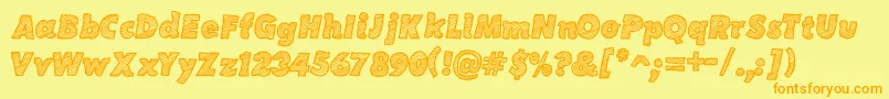 SketchCoursive-Schriftart – Orangefarbene Schriften auf gelbem Hintergrund