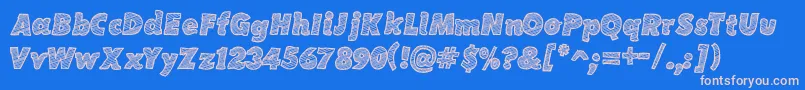 SketchCoursive-Schriftart – Rosa Schriften auf blauem Hintergrund