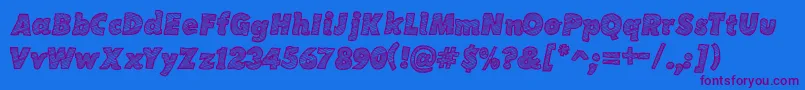 SketchCoursive-Schriftart – Violette Schriften auf blauem Hintergrund