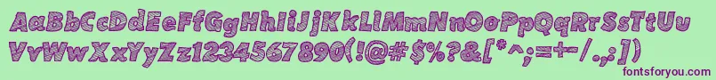 SketchCoursive Font – Purple Fonts on Green Background