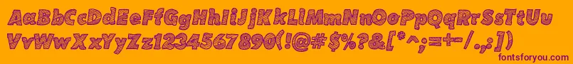 SketchCoursive Font – Purple Fonts on Orange Background