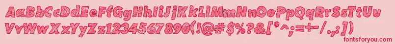 Fonte SketchCoursive – fontes vermelhas em um fundo rosa