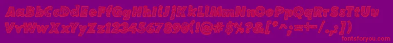 フォントSketchCoursive – 紫の背景に赤い文字