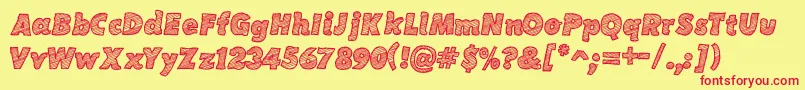 SketchCoursive Font – Red Fonts on Yellow Background