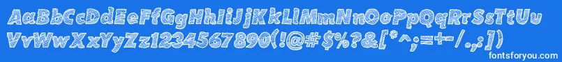 SketchCoursive Font – White Fonts on Blue Background