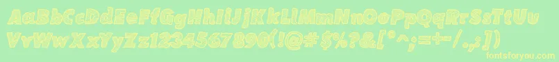 SketchCoursive Font – Yellow Fonts on Green Background