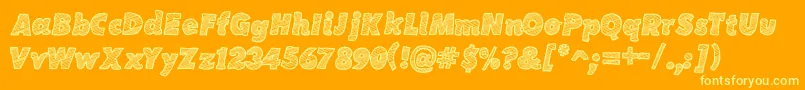 Fonte SketchCoursive – fontes amarelas em um fundo laranja