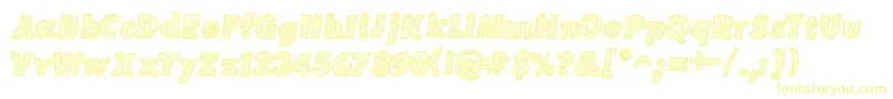 SketchCoursive-Schriftart – Gelbe Schriften auf weißem Hintergrund